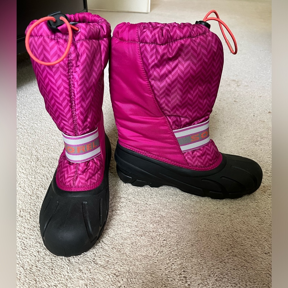 Sorel Cub Pink Waterproof Winter Boots Big Girls Size 7